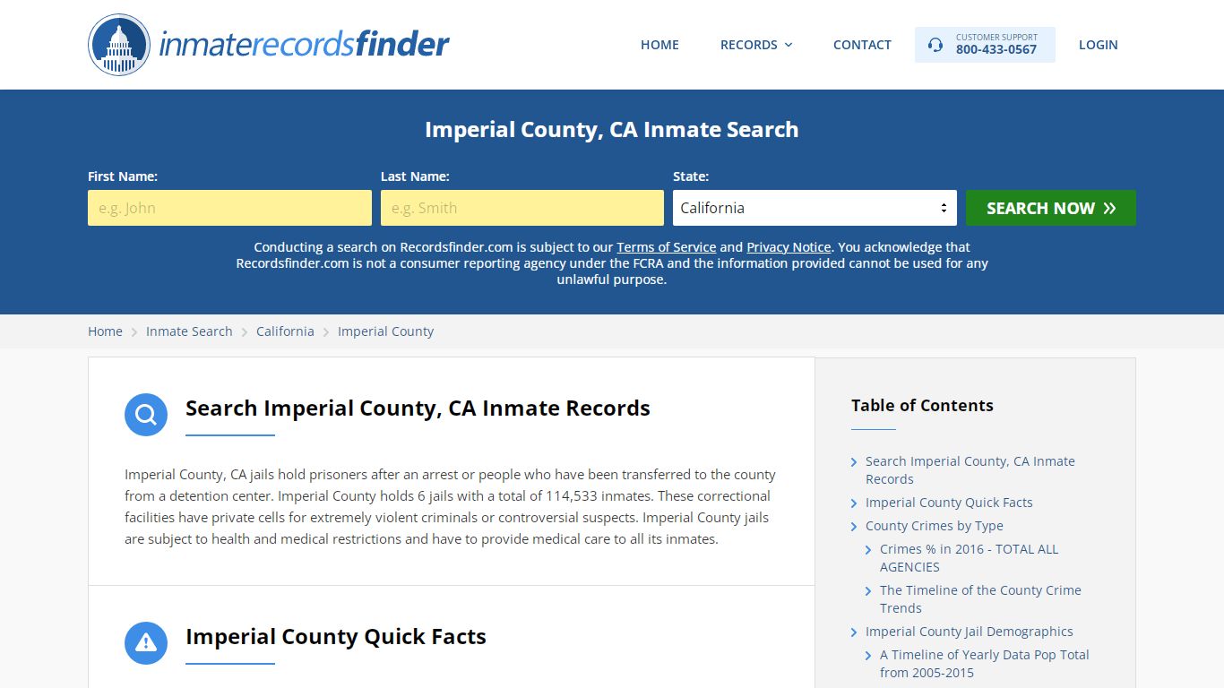 Imperial County, CA Inmate Lookup & Jail Records Online